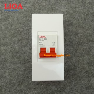 Combo cầu dao tự động chống quá tải và ngắn mạch LiOA 50A loại 2 cực - Lắp nổi