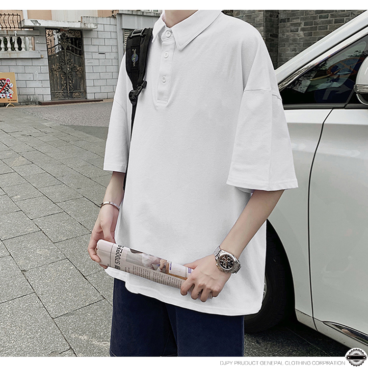 【COD】 Áo thun Polo có ve nam chất lượng cao Thời trang Hàn Quốc Áo thun ngắn tay Phong cách Hồng Kông Áo dài tay lửng Cặp đôi Nam và Nữ 【M-2XL】