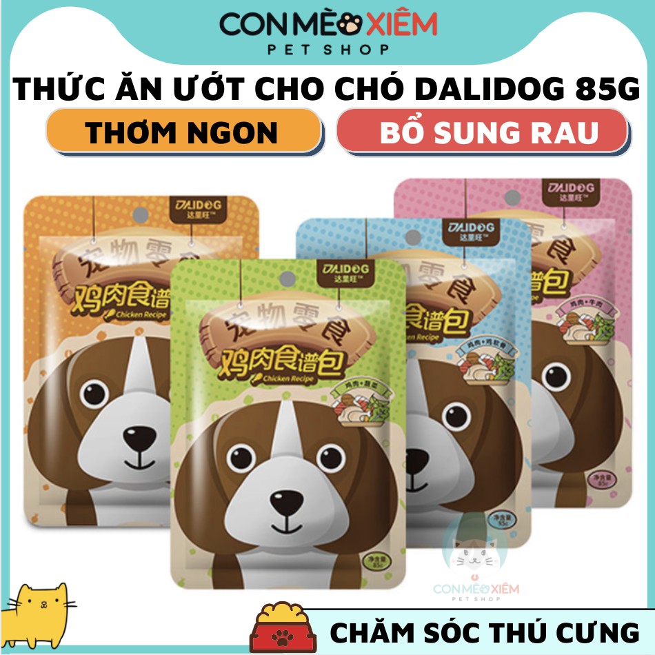 Pate cho chó Dali dog 85g bổ sung rau củ, thức ăn tăng cân dinh dưỡng chó lớn nhỏ cún cưng Con Mèo Xiêm