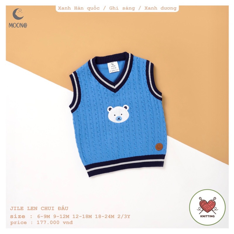 Moon - Gile len lông cừu mềm mại in gấu cho bé trai gái