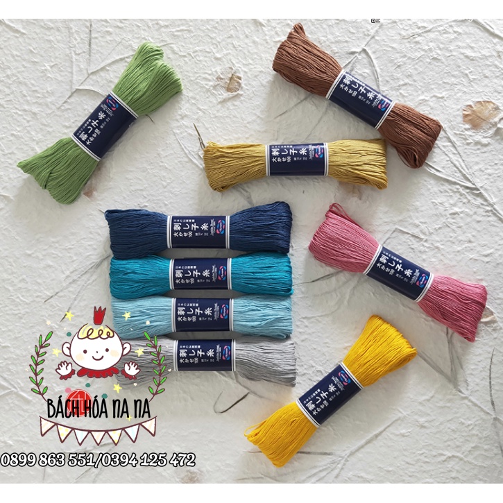 Chỉ Thêu SỢI BÔNG NHẬT BẢN Bó gồm 40 sợi Thêu tay trang trí, CHỈ CAO CẤP  Bách hóa Na na Handmade DIY Shop