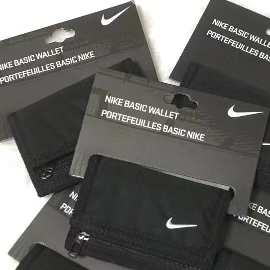 Ví Ngắn Gập Ba Hiệu Nike Màu Đen Thời Trang Unisex