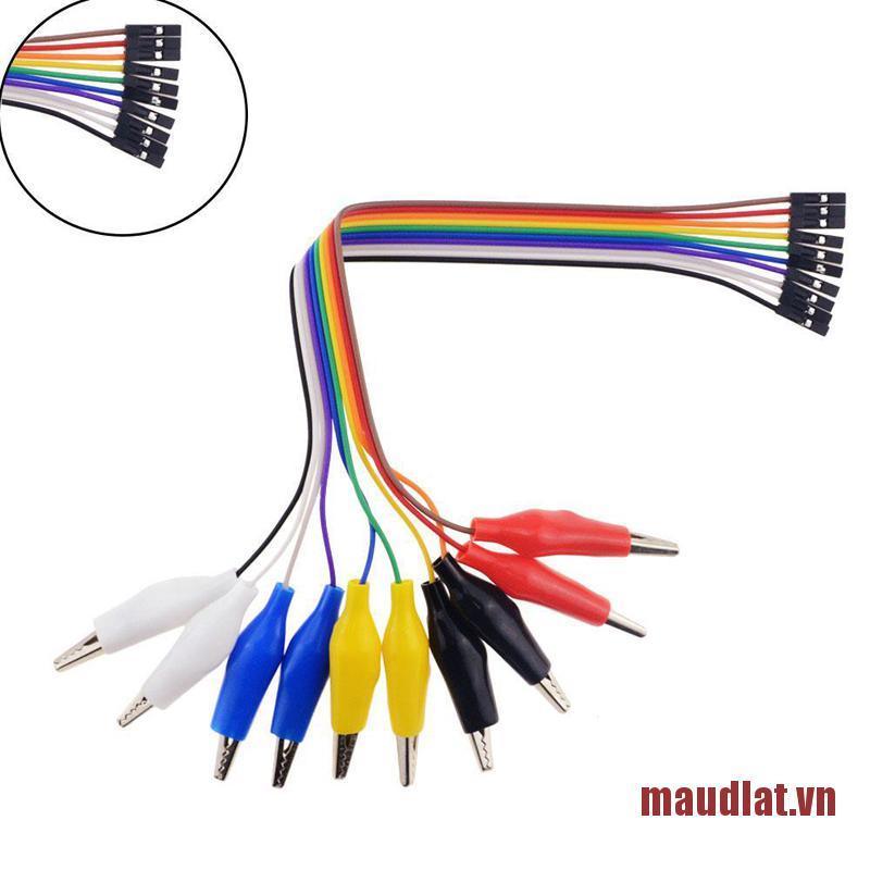 Maudlat 10pin Double-end Wire Crocodile Clip Test Lead Jumper Wire Line Cable Co