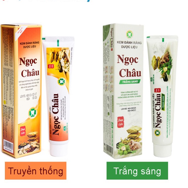 Kem đánh răng Dược liệu Ngọc Châu / Ngọc Châu trắng sáng 100g