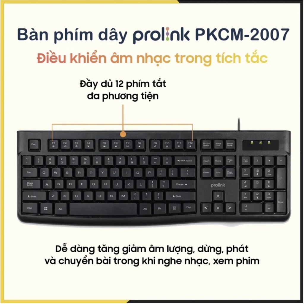 Bàn phím có dây Prolink PKCM-2007