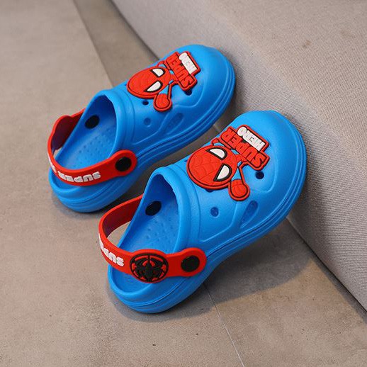 Dép lỗ hoạt hinh người nhện spiderman và ironman siêu ngầu bé trai