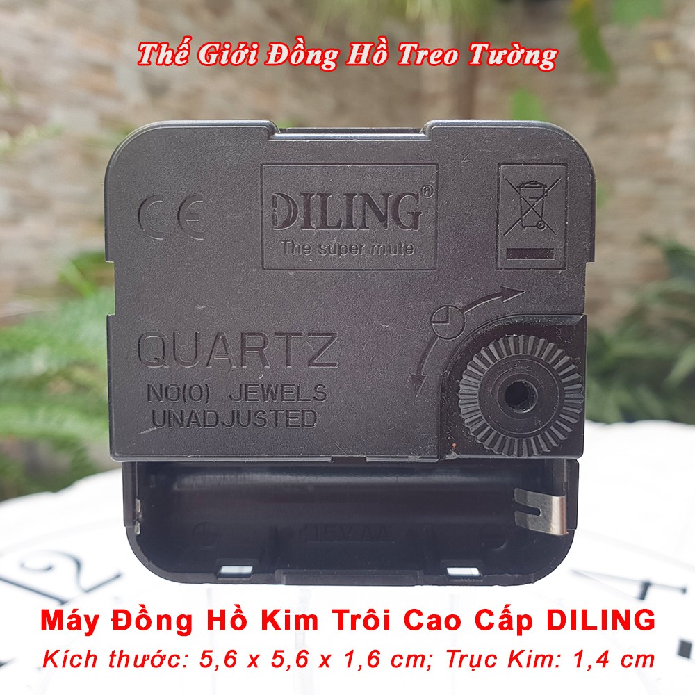 Máy Đồng Hồ Treo Tường DILING KIM TRÔI Cao cấp – Bộ Kim Dạ Quang Tự Chọn – Bảo Hành 1 Năm – Tặng Pin Maxell