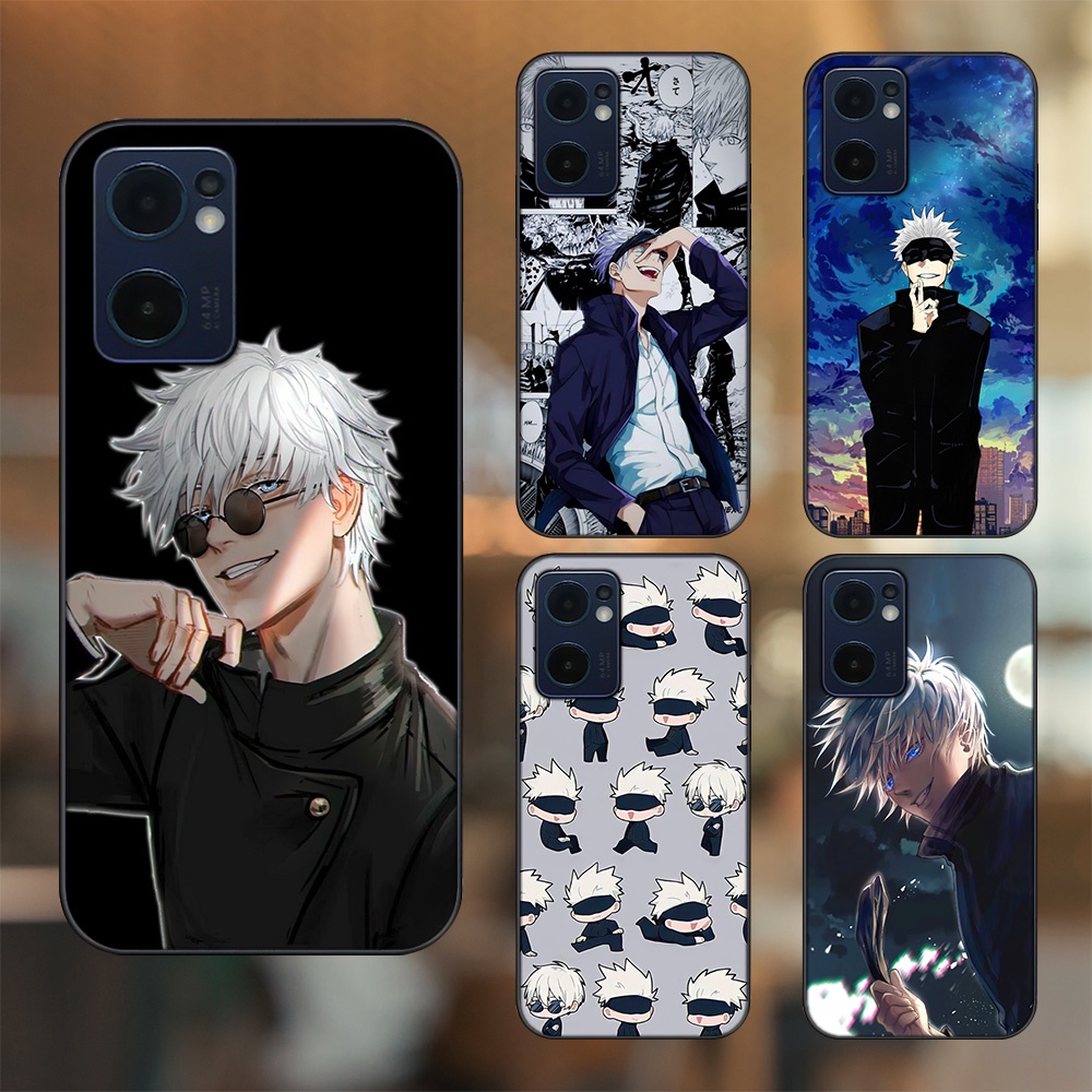 Ốp lưng Oppo Reno 7 5G viền đen in hình Satoru Jujutsu Kaisen