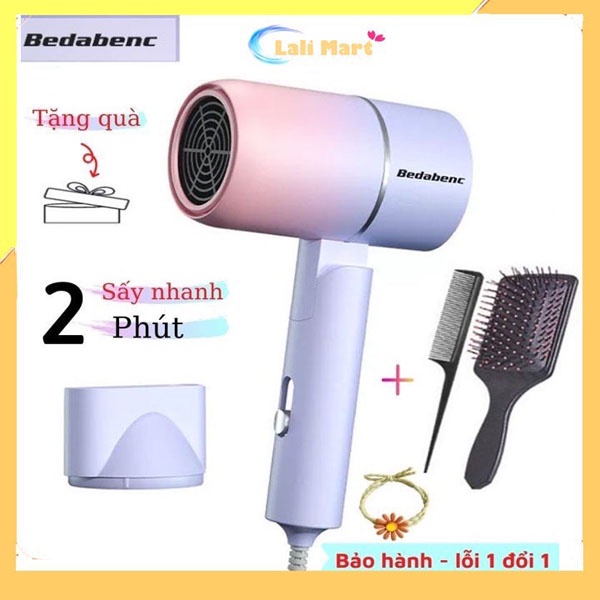 Máy Sấy Tóc, Máy Sấy Tóc Nóng Lạnh 2 Chiều Tạo Kiểu Badabenc 2.0 Gập Gọn Công Suất 1000w