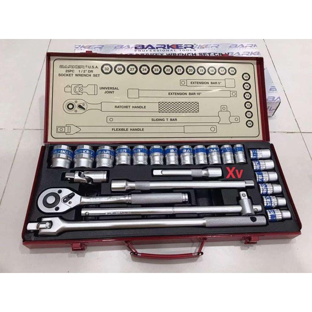 - Bộ khẩu tuýp 1/2 25  chi tiết chính hãng  BARKER U.S.A