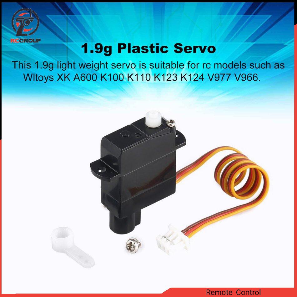 1,9g RC Trực thăng Động cơ Servo bằng nhựa Wltoys A600 K100 K110 K123 K124 V977