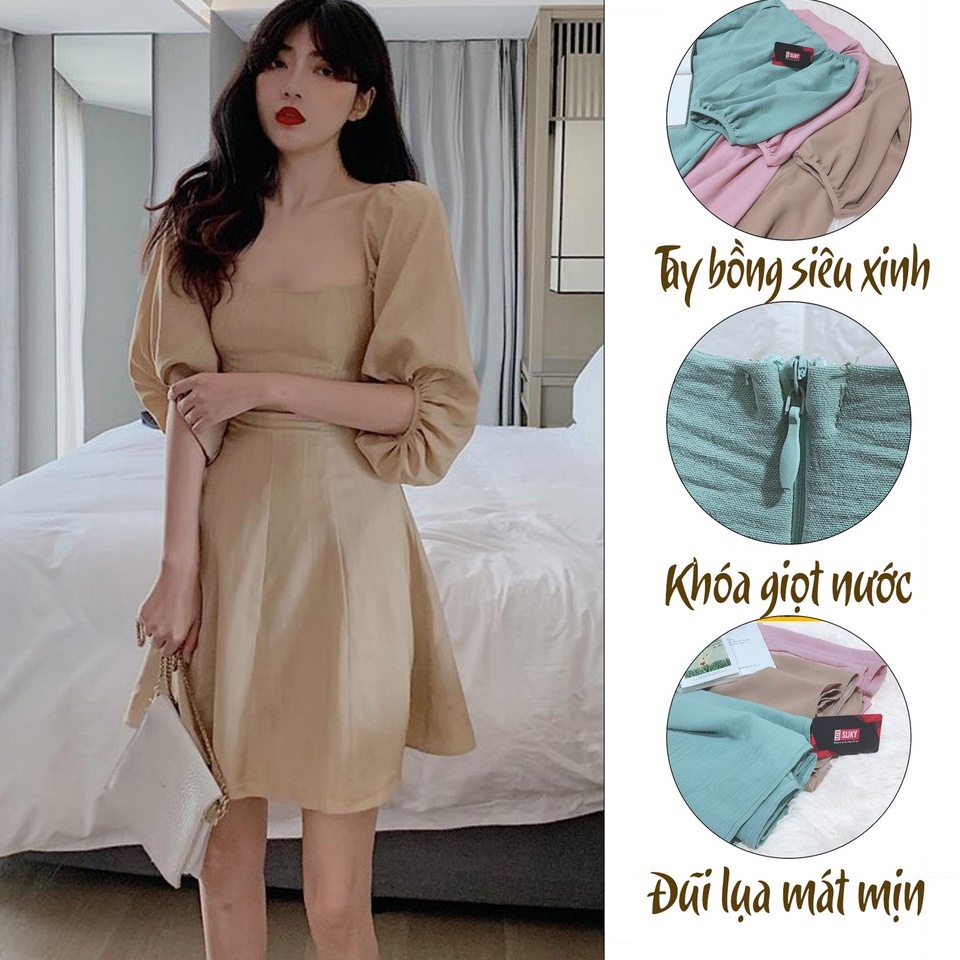 Đầm cỗ vuông tay lỡ - 4BASIC VTL01 | BigBuy360 - bigbuy360.vn