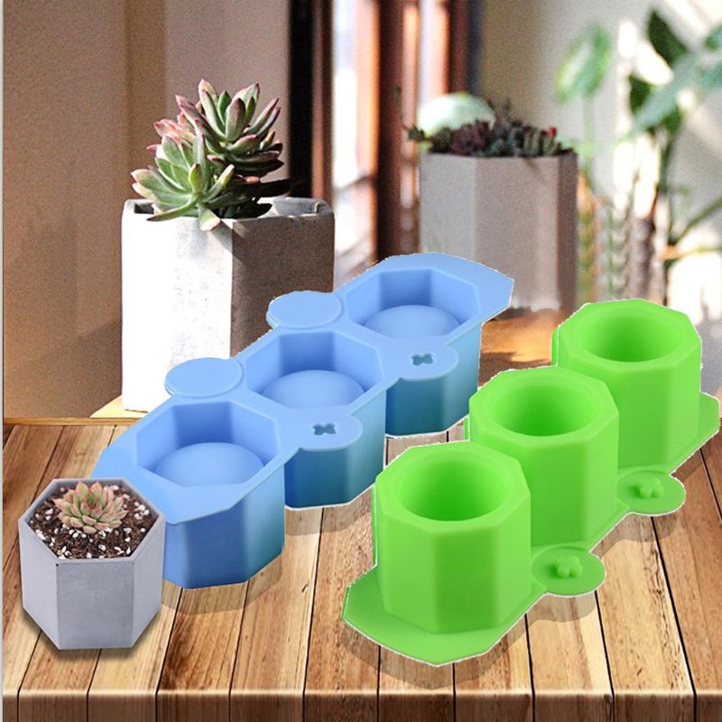 Khuôn silicon đổ bê tông đúc chậu hoa hình đa giác