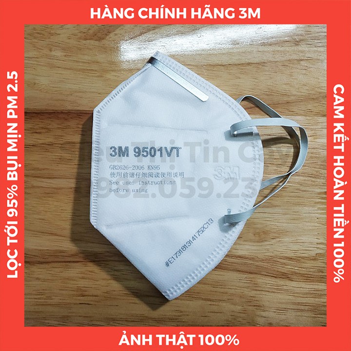 HÀNG CHÍNH HÃNG - Khẩu trang 3M 9501VT, khẩu trang N95 có van thở, lọc tới 95% bụi mịn PM2.5 có hại, chống ung thư phổi | BigBuy360 - bigbuy360.vn