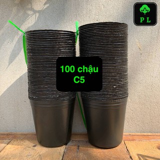 Combo 100 chậu nhựa đen C5 (10x10) Hiệu Phước Lộc