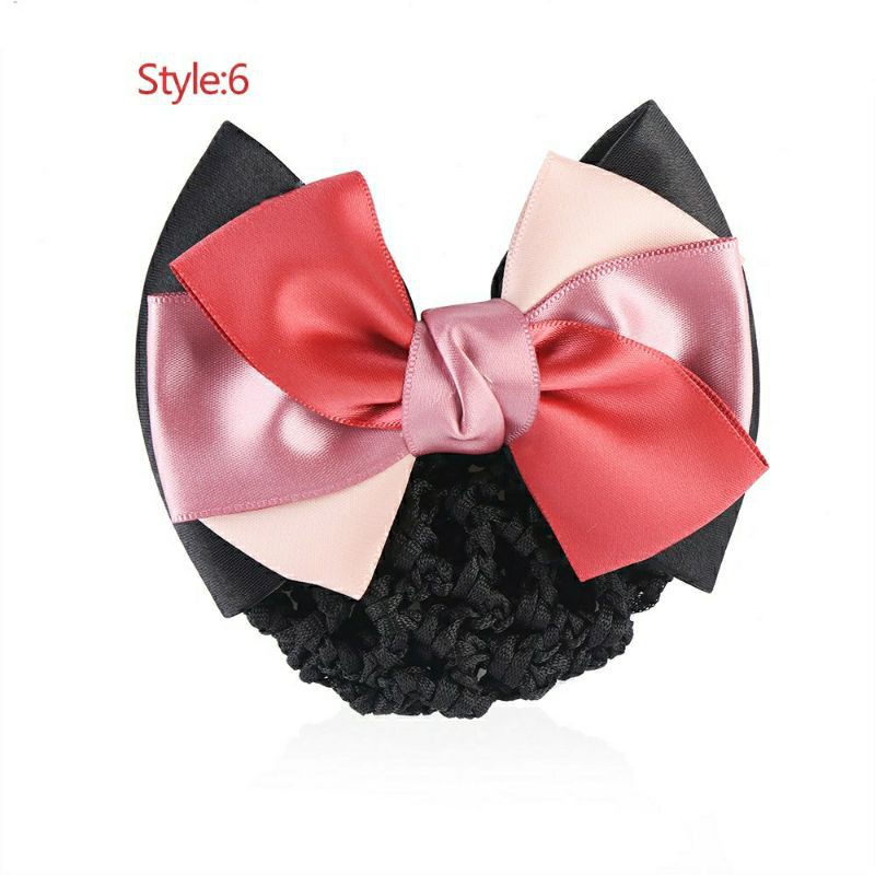 Kẹp lưới bới tóc búi tóc viền 3 màu sang trọng