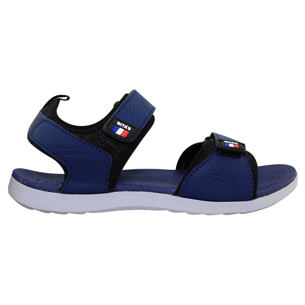 GIÀY SANDAL QUAI HẬU ĐẾ BẰNG HỌC SINH NAM BITA'S SPS.143 (ĐEN + XÁM + NAVY) - BITAS