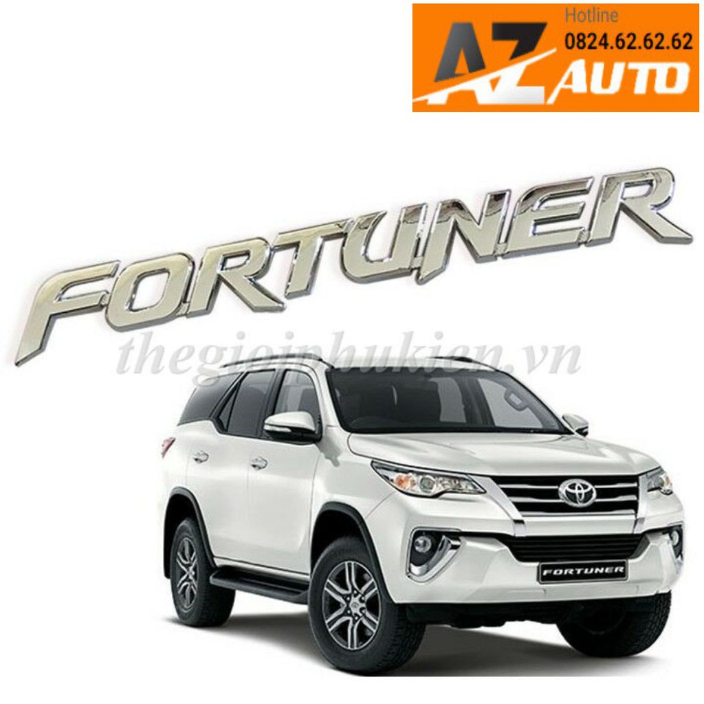 Logo chữ FORTUNER 3D nổi dán trang trí xe Toyota Fortuner( hàng chất )
