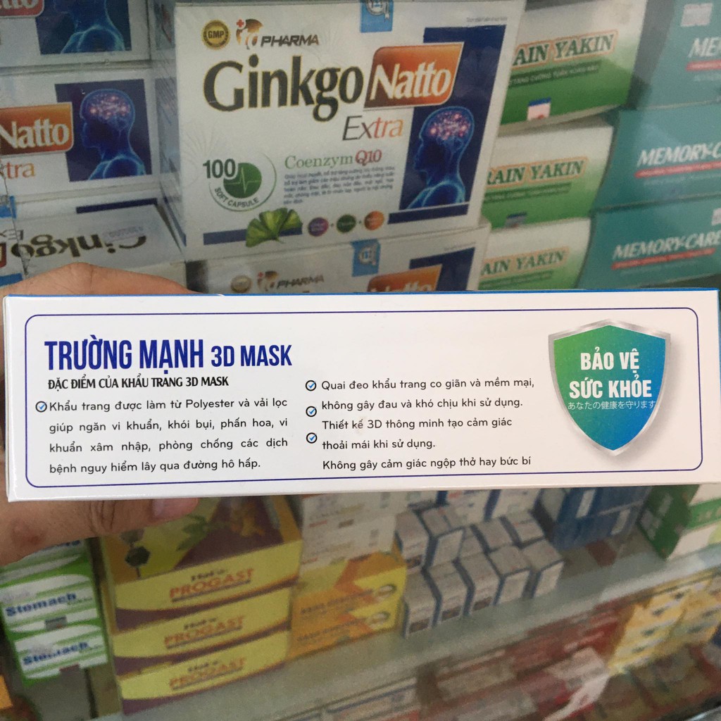 Khẩu trang 3d mask, Khẩu trang kháng khuẩn, Chống bụi mịn ngăn ngừa vi khuẩn công nghệ Nhật Bản hàng chính hãng Hộp 50c