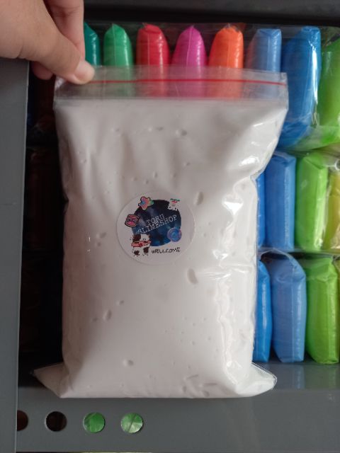 Slime Basic Trắng túi zip 1kg  tặng charm giá sỉ toru_slime