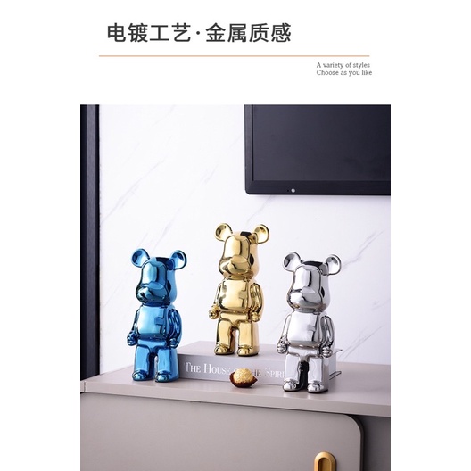 TƯỢNG MÔ HÌNH GẤU BEARBRICK MẠ TĨNH ĐIỆN CAO 35cm