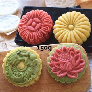 Khuôn trung thu lò xo 120g – 150g 4 mặt cá, rồng, phượng, sen