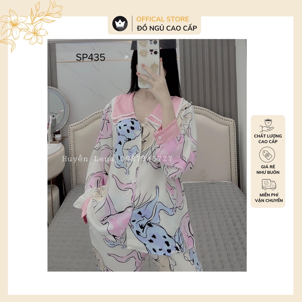 Đồ bộ pijama - bộ mặc nhà dài tay họa tiết sang chảnh,chất vải mịn màng,sang trọng | BigBuy360 - bigbuy360.vn