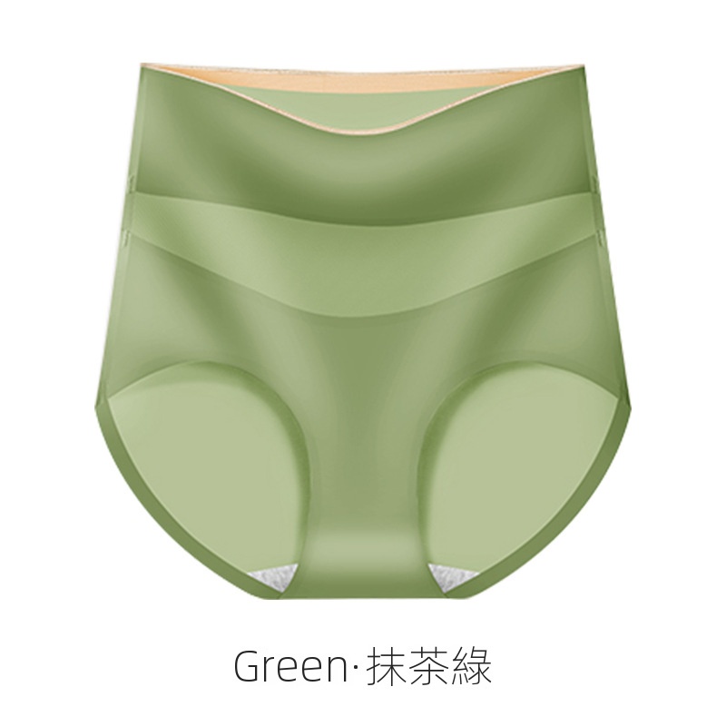 Quần Lót Cotton Lụa Lạnh Eo Cao Không Đường May Thoáng Khí Nâng Hông Định Hình Graphene Kháng Khuẩn Mùa Hè Cho Nữ