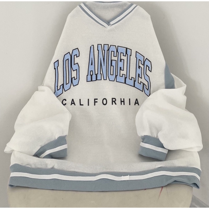 [GIÁ HỦY DIỆT] Áo Nỉ Sweater Cổ Tim LOSANGELES Chất Nỉ Đẹp Bo Cổ Form Rộng Unisex Nam Nữ