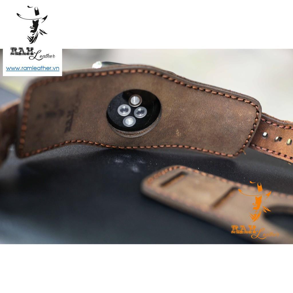 DÂY APPLE WATCH DA BÒ NÂU ĐẤT KÈM BUNDSTRAP B2 CHỐNG MỒ HÔI CHO APPLE WATCH- ĐỦ SIZE APPLE WATCH 38/40/42/44 +