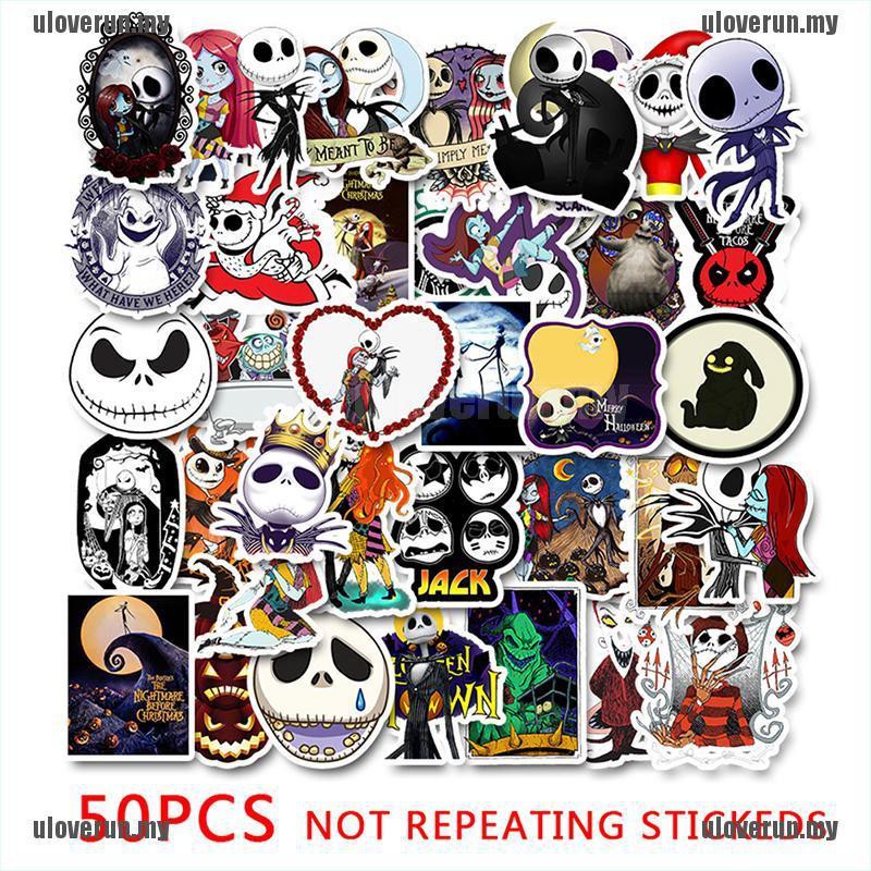 Set 50 Sticker Dán Trang Trí Laptop Phong Cách Halloween