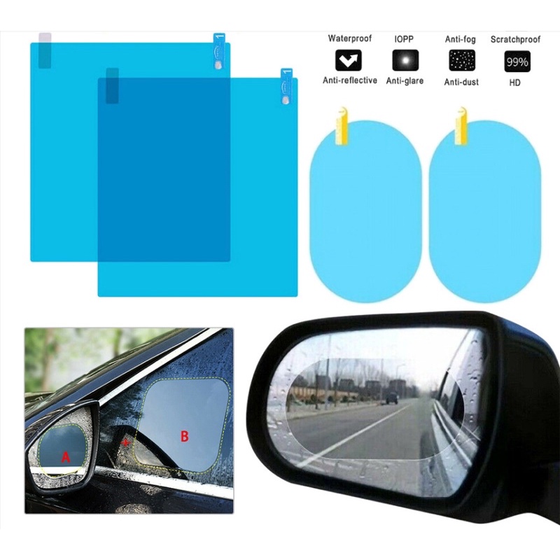 4 Miếng dán chống bám nước gương chiếu hậu ô tô Phukienxehoith