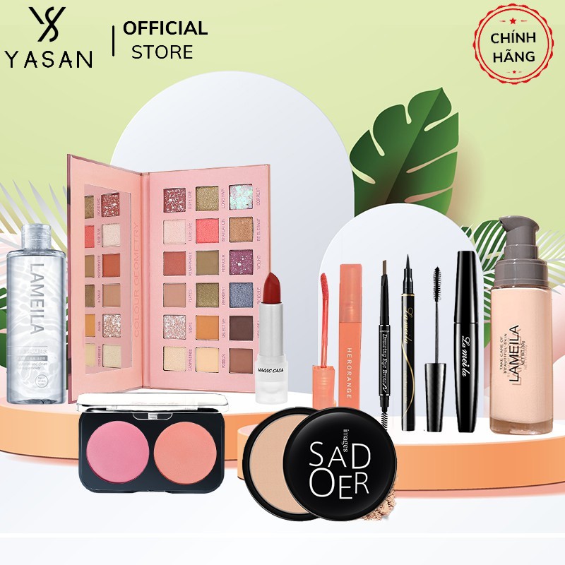 Bộ trang điểm cao cấp 10 món makeup chuyên nghiệp siêu xịn bảng màu thời thượng hottrend Yasan