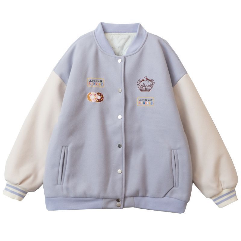 Áo khoác Varsity jacket nữ oversize