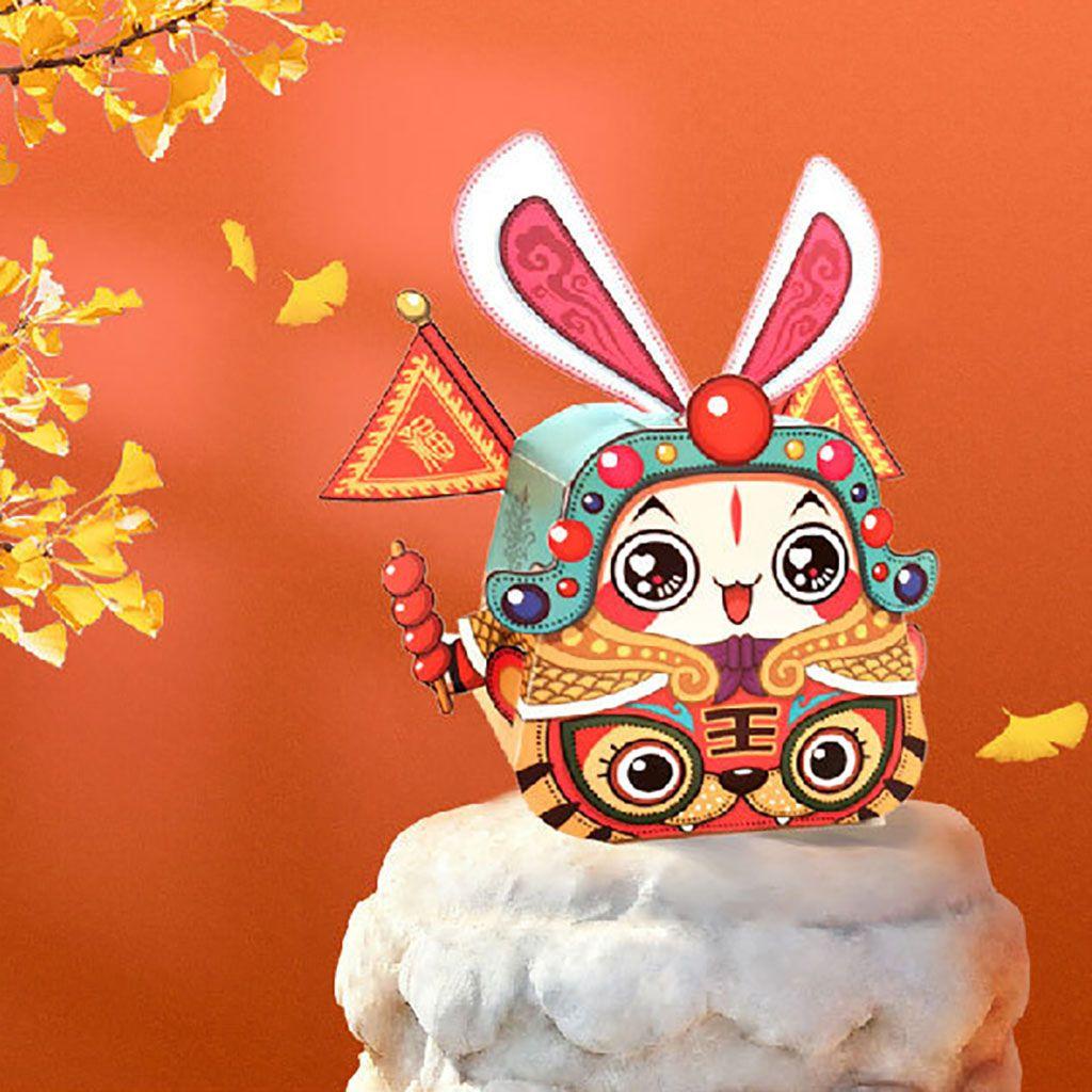 Lồng Đèn Giấy Hình Thỏ Hoạt Hình Đáng Yêu