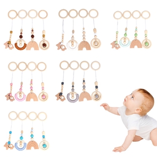 Set 4 Đồ Chơi Gỗ Treo Xe Đẩy Em Bé