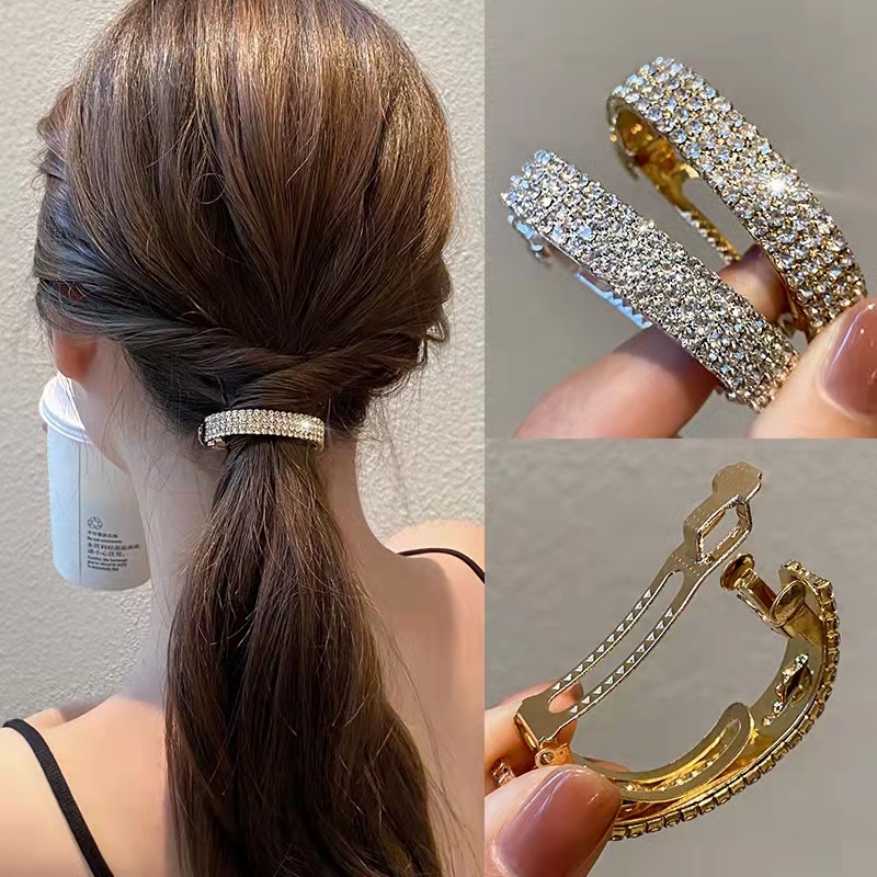 Kẹp Tóc Hình Xoắn Ốc Có Đính Đá Kiểu Hàn Quốc Cho Nữ
