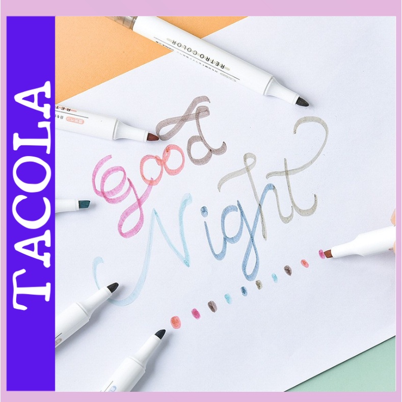 Bút dạ quang 6 màu highlight pastel TACOLA, bút đánh dấu nhớ dòng cute nhiều màu marker dễ thương BD01