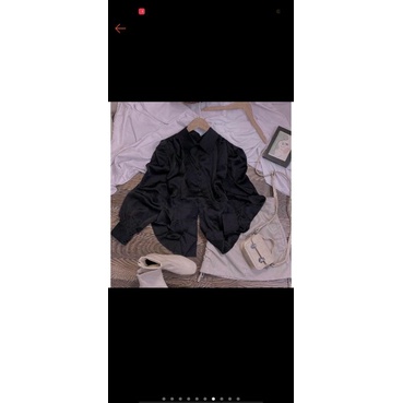 Áo lụa satin tiêu thư  cổ sơmi tay dài phồng  đính cúc cột eo lưng  dáng ôm thời trang nữ | BigBuy360 - bigbuy360.vn