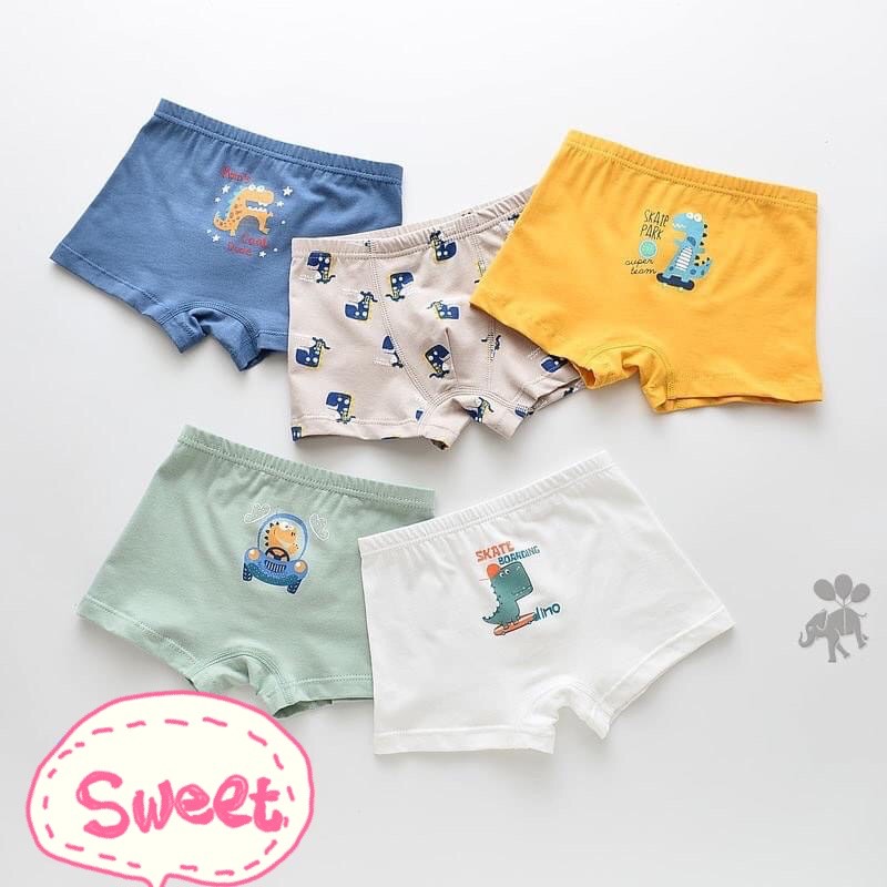 Quần chip cho bé-Set 5 quần chip đùi cho bé trai 9-35kg