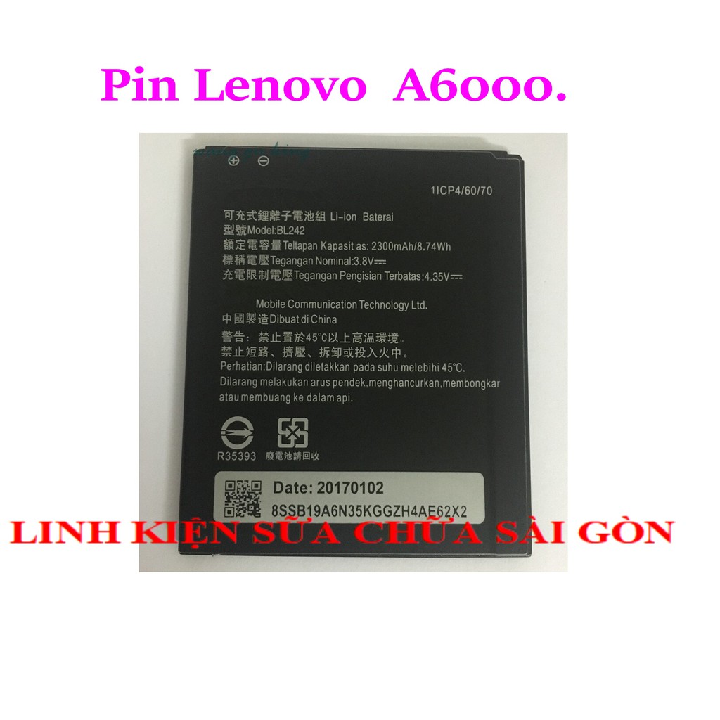 Pin LenOVO  A6000