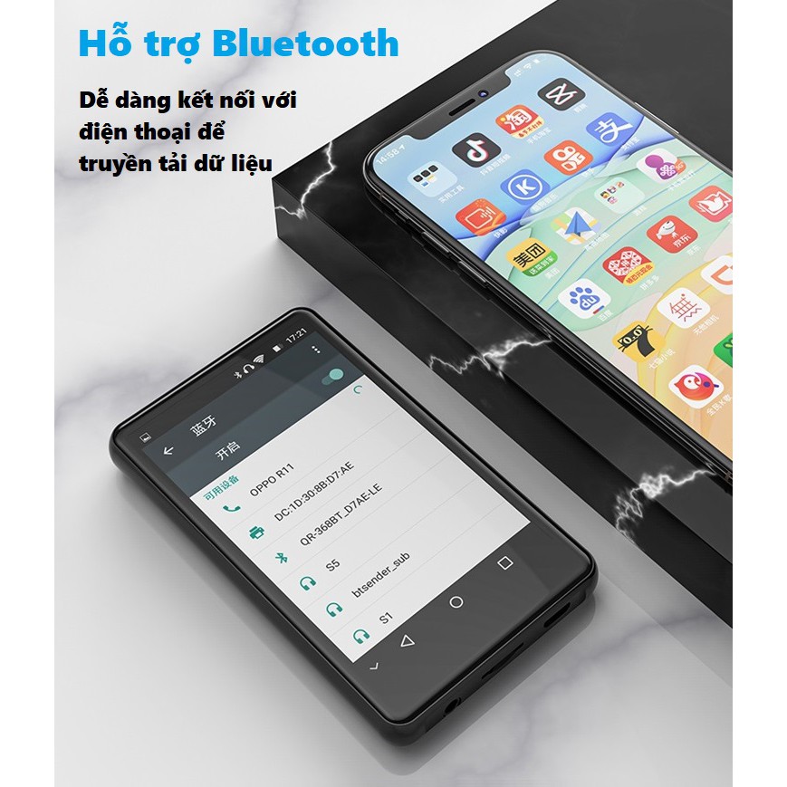 Máy nghe nhạc trực tuyến MP3 RUIZU H6 Màn hình cảm ứng Kết nối Wifi Bluetooth Dung lượng 8GB