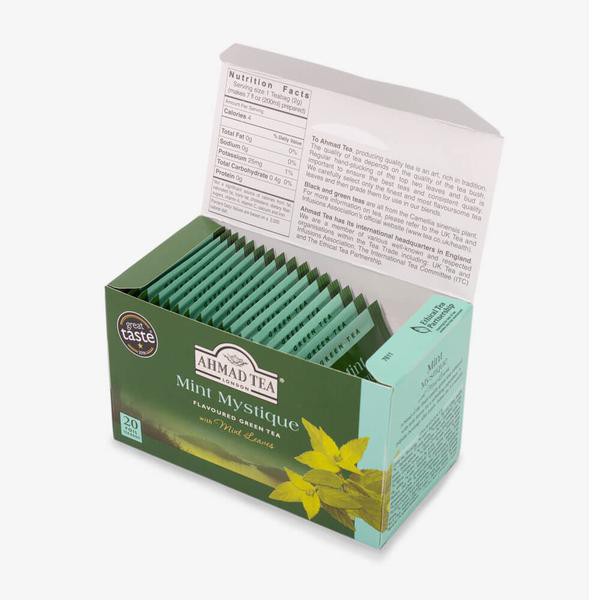 Trà xanh Bạc Hà Ahmad - Ahmad Mint Mystique Tea 40g/20bags (túi lọc có bao thiếc - 20 túi/hộp)