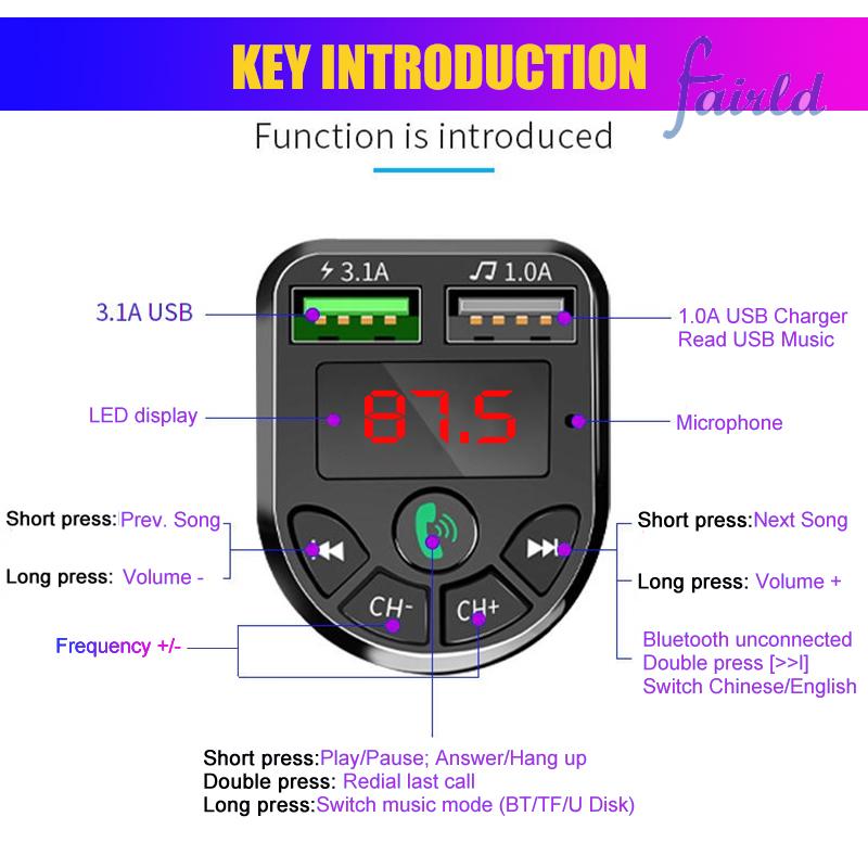 Máy Nghe Nhạc Mp3 Bluetooth 5.0 Không Dây Cổng Usb 3.1a + 1a | BigBuy360 - bigbuy360.vn