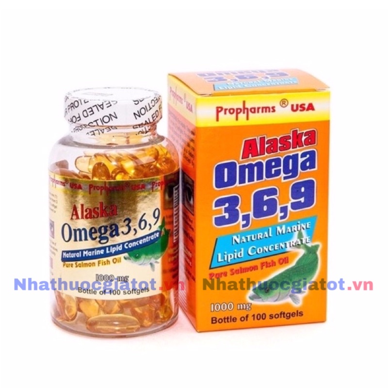 [Hộp 100 viên] Viên dầu cá Alaska Omega 3,6,9 - Hãng Propharms USA - Giàu EPA và DHA đặc biệt tốt cho tim mạch và đôi mắ