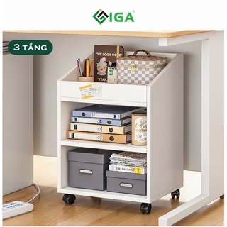Kệ Gỗ Đa Năng Có Bánh Xe Di Chuyển Tiện Lợi Kết Hợp Kệ Sách Kệ Đầu Giường GP190