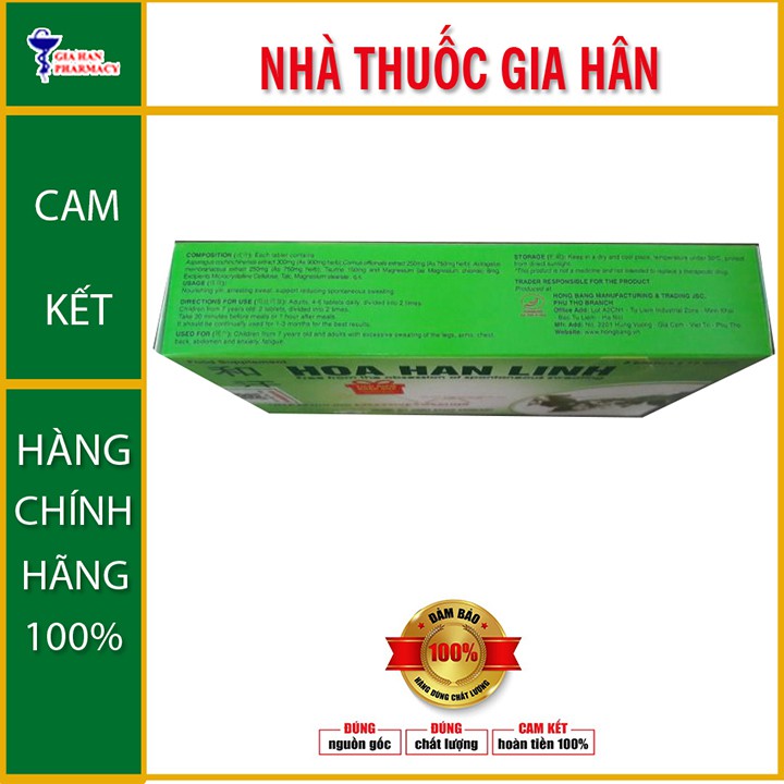 Hòa Hãn Linh - Dành Cho Người Ra Mồ Hôi Nhiều - hộp 30 viên