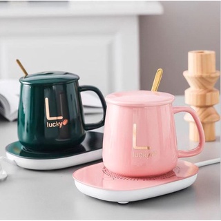 Bộ cốc hâm nóng đồ uống kèm đế điện cốc sứ kèm đế hâm nóng đồ uống tiện dụng