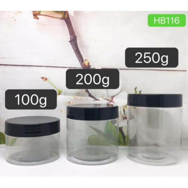 Hủ Nhựa Pet 200g/250g chiết kem rỗng - hủ đựng mỹ phẩm