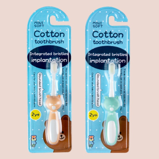 Bàn Chải Đánh Răng Cho Bé 1-8 Tuổi Cotton Tooth Siêu Mềm Chải Sạch Răng Bảo Vệ Lợi Lông Bàn Chải Cotton An Toàn